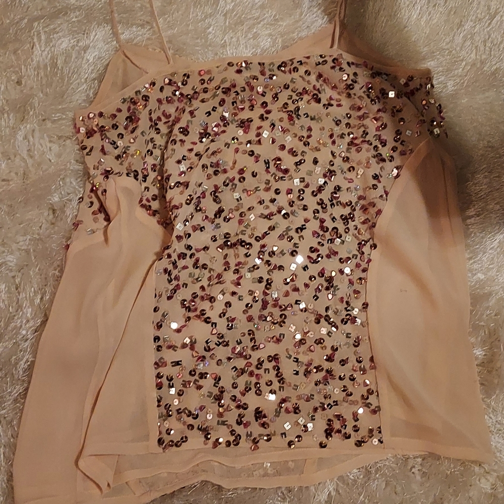 Champaign pink sequin cami